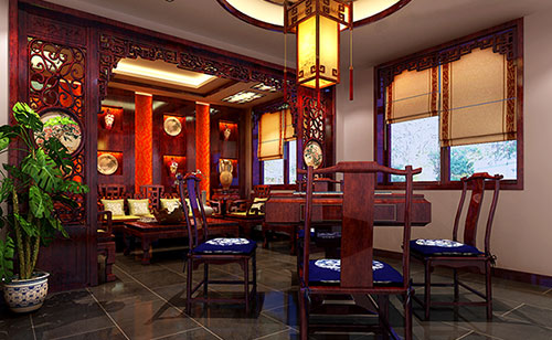 巴塘古典中式风格茶楼包间设计装修效果图